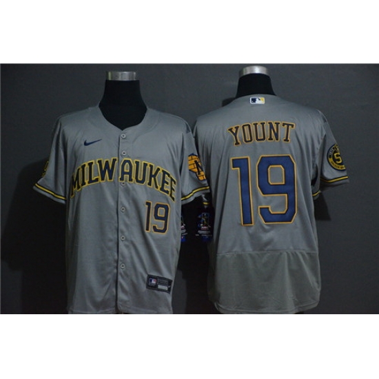 Brewers 19 Robin Yount Gray 2020 Nike Flexbase Jersey Brewers 19 Robin Yount Gray 2020 Nike Flexbase Jersey