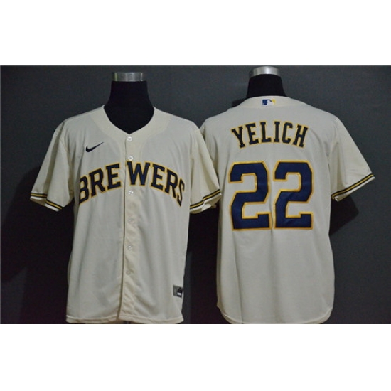 Brewers 22 Christian Yelich Cream Nike 2020 Cool Base Jersey Brewers 22 Christian Yelich Cream Nike 2020 Cool Base Jersey