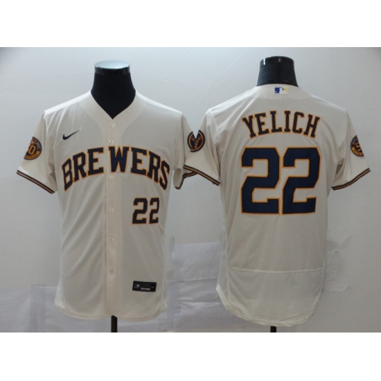 Brewers 22 Christian Yelich Cream Nike 2020 Flexbase Jersey 2 Brewers 22 Christian Yelich Cream Nike 2020 Flexbase Jersey 2