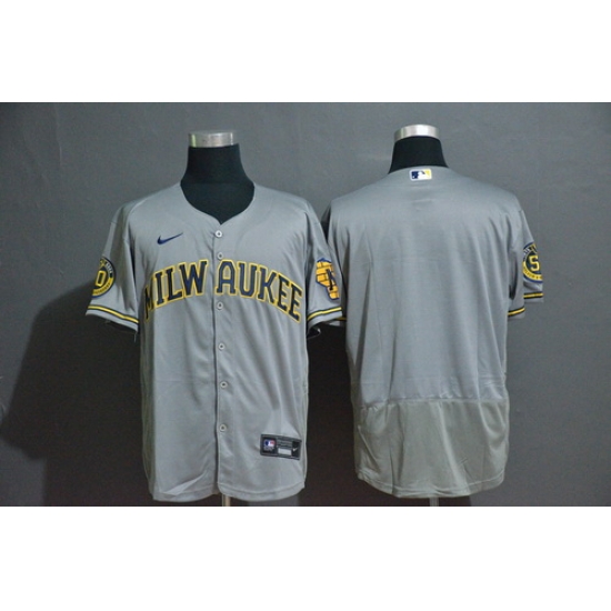 Brewers Blank Gray Nike 2020 Flexbase Jersey Brewers Blank Gray Nike 2020 Flexbase Jersey