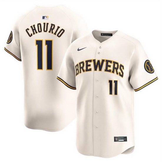 Men Milwaukee Brewers 11 Jackson Chourio Cream 2024 Home Limited Stitched Baseball Jersey Men Milwaukee Brewers 11 Jackson Chourio Cream 2024 Home Limited Stitched Baseball Jersey