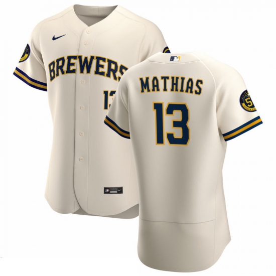 Men Milwaukee Brewers 13 Mark Mathias Men Nike Cream Home 2020 Flex Base Player MLB Jersey Men Milwaukee Brewers 13 Mark Mathias Men Nike Cream Home 2020 Flex Base Player MLB Jersey