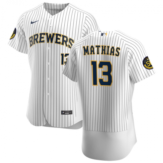 Men Milwaukee Brewers 13 Mark Mathias Men Nike White Home 2020 Flex Base Player MLB Jersey Men Milwaukee Brewers 13 Mark Mathias Men Nike White Home 2020 Flex Base Player MLB Jersey