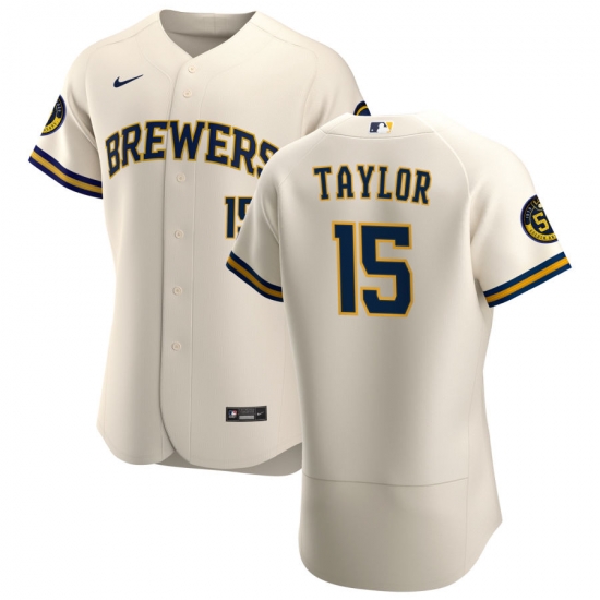 Men Milwaukee Brewers 15 Tyrone Taylor Men Nike Cream Home 2020 Flex Base Player MLB Jersey Men Milwaukee Brewers 15 Tyrone Taylor Men Nike Cream Home 2020 Flex Base Player MLB Jersey