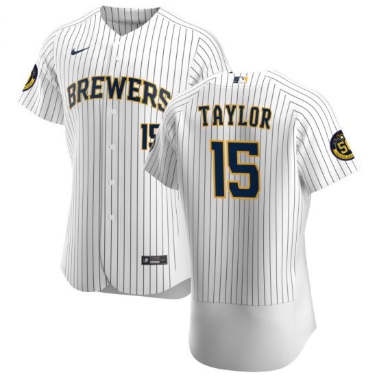 Men Milwaukee Brewers 15 Tyrone Taylor Men Nike White Home 2020 Flex Base Player MLB Jersey Men Milwaukee Brewers 15 Tyrone Taylor Men Nike White Home 2020 Flex Base Player MLB Jersey