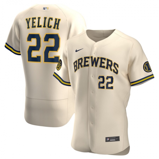 Men Milwaukee Brewers 22 Christian Yelich Men Nike Cream Alternate 2020 Flex Base Player MLB Jersey Men Milwaukee Brewers 22 Christian Yelich Men Nike Cream Alternate 2020 Flex Base Player MLB Jersey