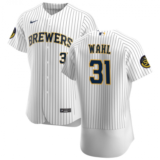 Men Milwaukee Brewers 31 Bobby Wahl Men Nike White Home 2020 Flex Base Player MLB Jersey Men Milwaukee Brewers 31 Bobby Wahl Men Nike White Home 2020 Flex Base Player MLB Jersey