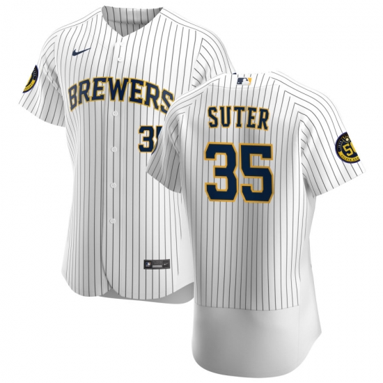 Men Milwaukee Brewers 35 Brent Suter Men Nike White Home 2020 Flex Base Player MLB Jersey Men Milwaukee Brewers 35 Brent Suter Men Nike White Home 2020 Flex Base Player MLB Jersey