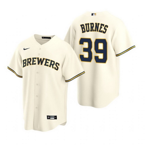 Men Milwaukee Brewers 39 Corbin Burnes Cream Cool Base Stitched jersey Men Milwaukee Brewers 39 Corbin Burnes Cream Cool Base Stitched jersey