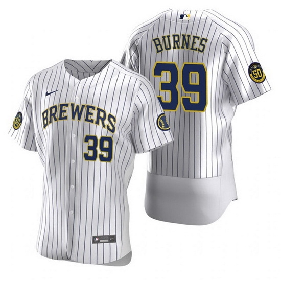Men Milwaukee Brewers 39 Corbin Burnes White Flex Base Stitched MLB jersey Men Milwaukee Brewers 39 Corbin Burnes White Flex Base Stitched MLB jersey