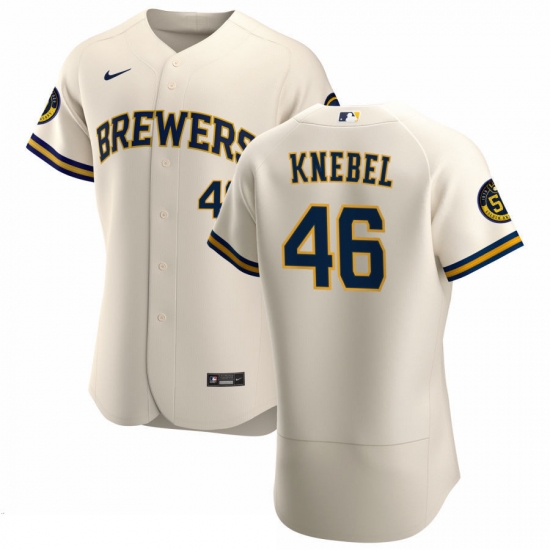 Men Milwaukee Brewers 46 Corey Knebel Men Nike Cream Home 2020 Flex Base Player MLB Jersey Men Milwaukee Brewers 46 Corey Knebel Men Nike Cream Home 2020 Flex Base Player MLB Jersey