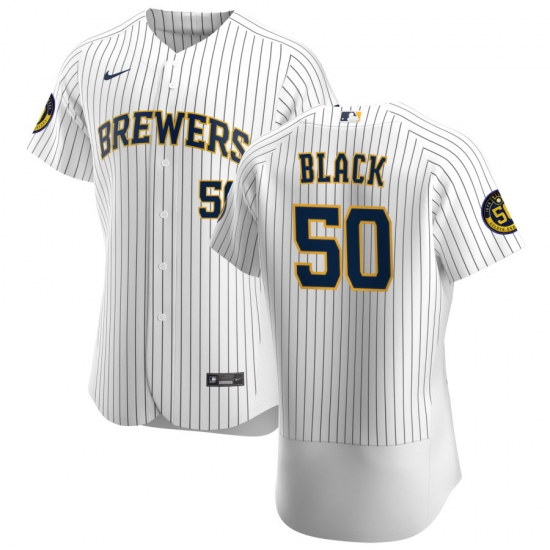 Men Milwaukee Brewers 50 Ray Black Men Nike White Home 2020 Flex Base Player MLB Jersey Men Milwaukee Brewers 50 Ray Black Men Nike White Home 2020 Flex Base Player MLB Jersey
