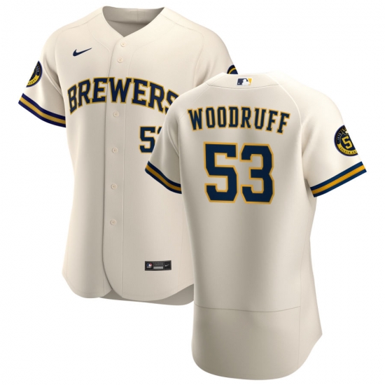 Men Milwaukee Brewers 53 Brandon Woodruff Men Nike Cream Home 2020 Flex Base Player MLB Jersey Men Milwaukee Brewers 53 Brandon Woodruff Men Nike Cream Home 2020 Flex Base Player MLB Jersey