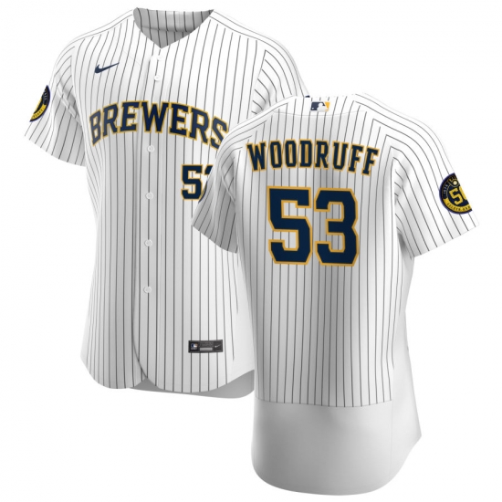 Men Milwaukee Brewers 53 Brandon Woodruff Men Nike White Home 2020 Flex Base Player MLB Jersey Men Milwaukee Brewers 53 Brandon Woodruff Men Nike White Home 2020 Flex Base Player MLB Jersey