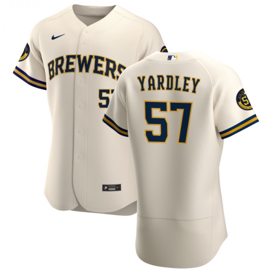 Men Milwaukee Brewers 57 Eric Yardley Men Nike Cream Home 2020 Flex Base Player MLB Jersey Men Milwaukee Brewers 57 Eric Yardley Men Nike Cream Home 2020 Flex Base Player MLB Jersey