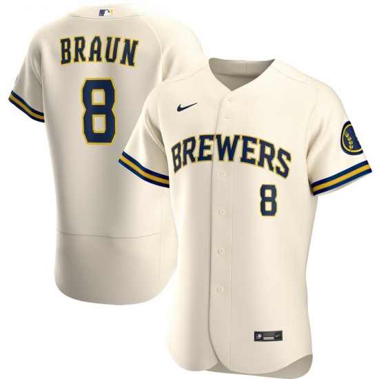 Men Milwaukee Brewers 8 Ryan Braun Men Nike Cream Home 2020 Flex Base Player MLB Jersey Men Milwaukee Brewers 8 Ryan Braun Men Nike Cream Home 2020 Flex Base Player MLB Jersey