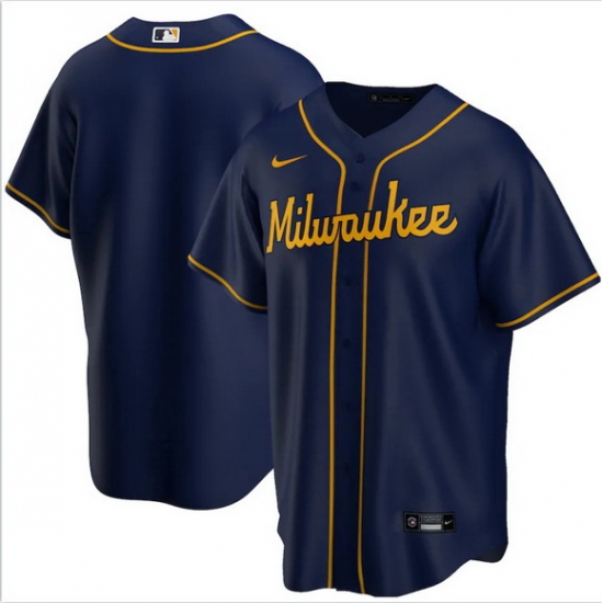 Men Milwaukee Brewers Nike Blue Blank Jersey Men Milwaukee Brewers Nike Blue Blank Jersey