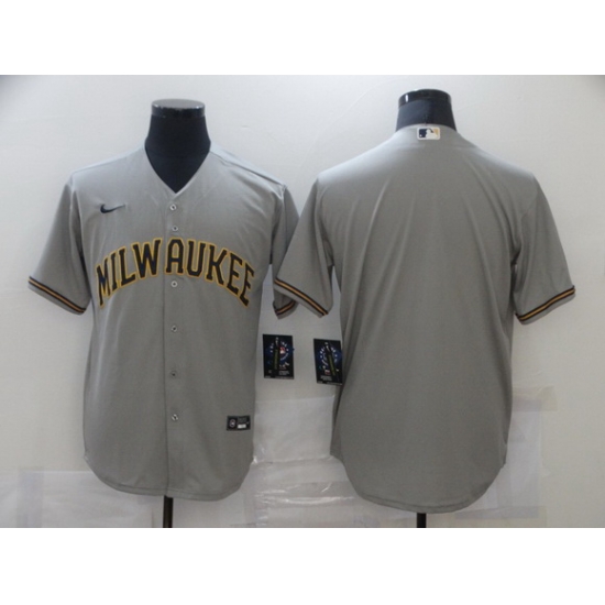 Men Nike Milwaukee Brewers Grey Blank Cool base Jersey Men Nike Milwaukee Brewers Grey Blank Cool base Jersey