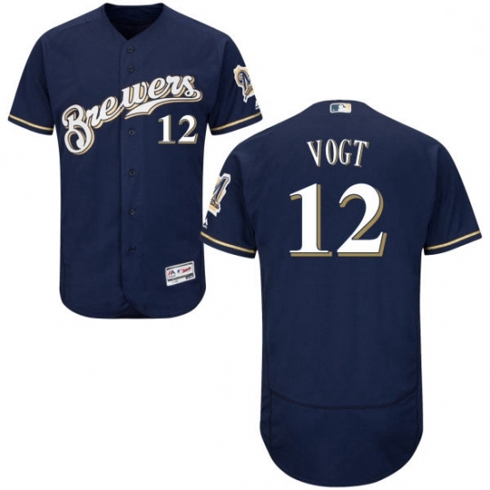 Mens Majestic Milwaukee Brewers 12 Stephen Vogt Navy Blue Flexbase Authentic Collection MLB Jersey Mens Majestic Milwaukee Brewers 12 Stephen Vogt Navy Blue Flexbase Authentic Collection MLB Jersey