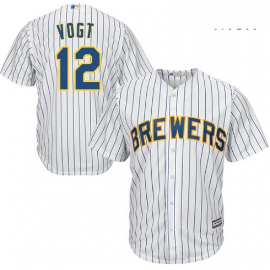 Mens Majestic Milwaukee Brewers 12 Stephen Vogt Replica White Alternate Cool Base MLB Jersey Mens Majestic Milwaukee Brewers 12 Stephen Vogt Replica White Alternate Cool Base MLB Jersey