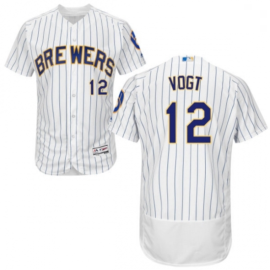 Mens Majestic Milwaukee Brewers 12 Stephen Vogt WhiteRoyal Flexbase Authentic Collection MLB Jersey Mens Majestic Milwaukee Brewers 12 Stephen Vogt WhiteRoyal Flexbase Authentic Collection MLB Jersey