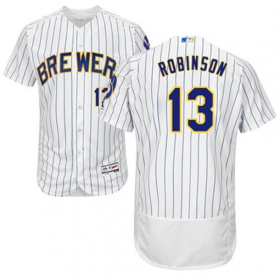 Mens Majestic Milwaukee Brewers 13 Glenn Robinson WhiteRoyal Flexbase Authentic Collection MLB Jersey Mens Majestic Milwaukee Brewers 13 Glenn Robinson WhiteRoyal Flexbase Authentic Collection MLB Jersey
