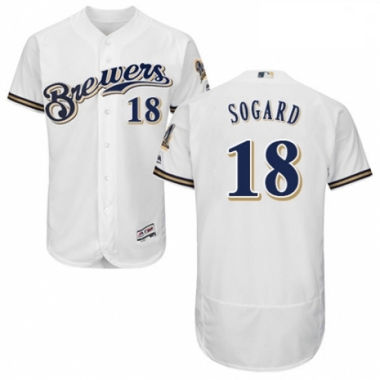 Mens Majestic Milwaukee Brewers 18 Eric Sogard Navy Blue Alternate Flex Base Authentic Collection MLB Jersey Mens Majestic Milwaukee Brewers 18 Eric Sogard Navy Blue Alternate Flex Base Authentic Collection MLB Jersey