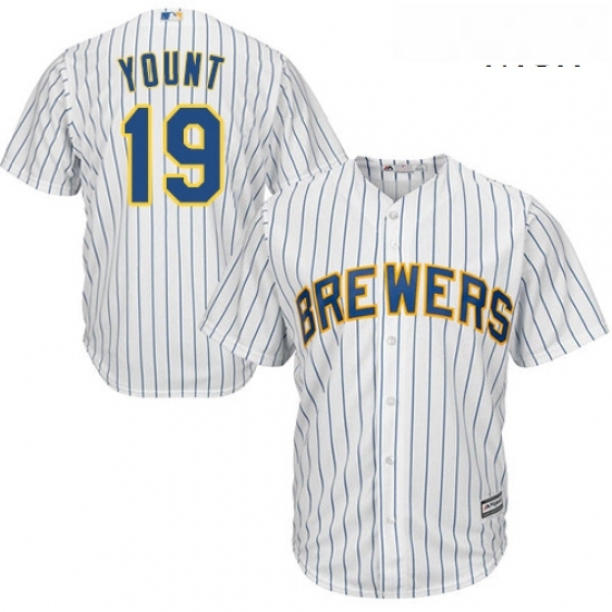 Mens Majestic Milwaukee Brewers 19 Robin Yount Replica White Alternate Cool Base MLB Jersey Mens Majestic Milwaukee Brewers 19 Robin Yount Replica White Alternate Cool Base MLB Jersey