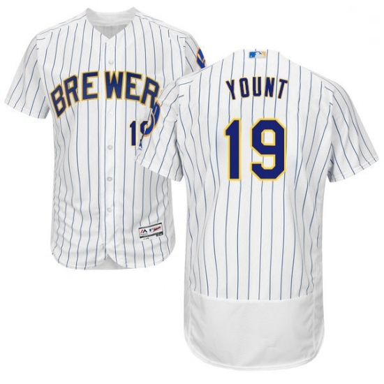 Mens Majestic Milwaukee Brewers 19 Robin Yount White Home Flex Base Authentic Collection MLB Jersey Mens Majestic Milwaukee Brewers 19 Robin Yount White Home Flex Base Authentic Collection MLB Jersey