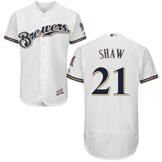Mens Majestic Milwaukee Brewers 21 Travis Shaw White Flexbase Authentic Collection MLB Jersey Mens Majestic Milwaukee Brewers 21 Travis Shaw White Flexbase Authentic Collection MLB Jersey