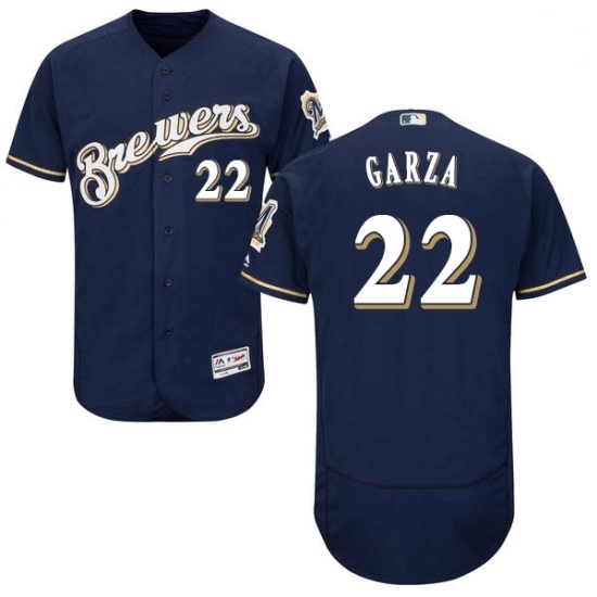 Mens Majestic Milwaukee Brewers 22 Matt Garza Navy Blue Alternate Flex Base Authentic Collection MLB Jersey Mens Majestic Milwaukee Brewers 22 Matt Garza Navy Blue Alternate Flex Base Authentic Collection MLB Jersey