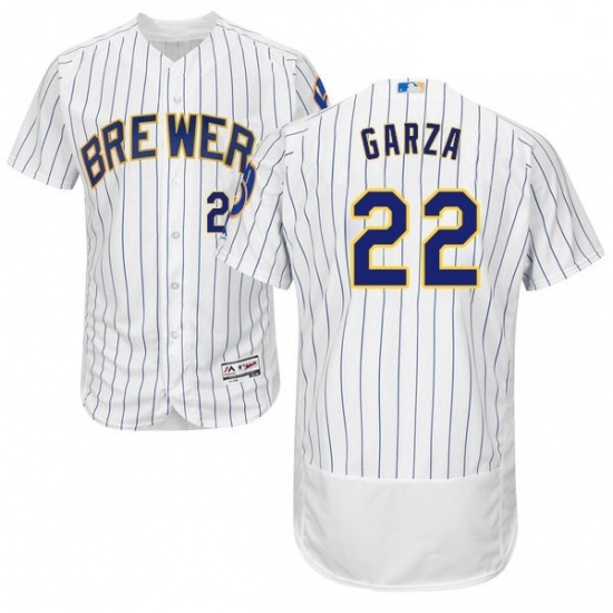 Mens Majestic Milwaukee Brewers 22 Matt Garza White Home Flex Base Authentic Collection MLB Jersey Mens Majestic Milwaukee Brewers 22 Matt Garza White Home Flex Base Authentic Collection MLB Jersey