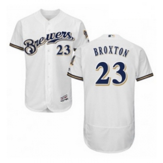 Mens Majestic Milwaukee Brewers 23 Keon Broxton Navy Blue Alternate Flex Base Authentic Collection MLB Jersey Mens Majestic Milwaukee Brewers 23 Keon Broxton Navy Blue Alternate Flex Base Authentic Collection MLB Jersey
