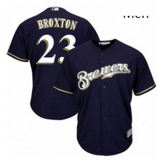 Mens Majestic Milwaukee Brewers 23 Keon Broxton Replica White Alternate Cool Base MLB Jersey Mens Majestic Milwaukee Brewers 23 Keon Broxton Replica White Alternate Cool Base MLB Jersey