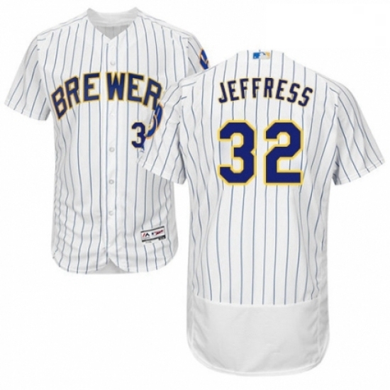 Mens Majestic Milwaukee Brewers 32 Jeremy Jeffress White Home Flex Base Authentic Collection MLB Jersey Mens Majestic Milwaukee Brewers 32 Jeremy Jeffress White Home Flex Base Authentic Collection MLB Jersey