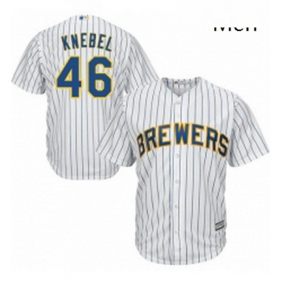 Mens Majestic Milwaukee Brewers 46 Corey Knebel Replica White Alternate Cool Base MLB Jersey Mens Majestic Milwaukee Brewers 46 Corey Knebel Replica White Alternate Cool Base MLB Jersey