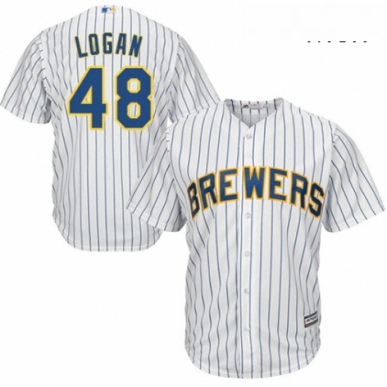 Mens Majestic Milwaukee Brewers 48 Boone Logan Replica White Home Cool Base MLB Jersey Mens Majestic Milwaukee Brewers 48 Boone Logan Replica White Home Cool Base MLB Jersey