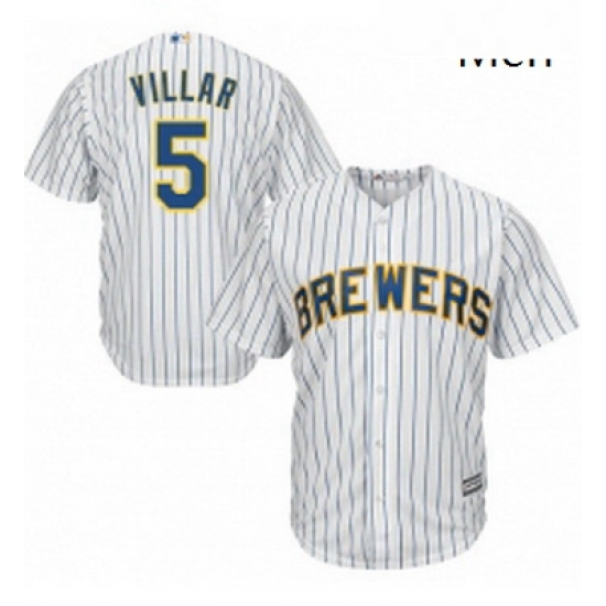 Mens Majestic Milwaukee Brewers 5 Jonathan Villar Replica White Alternate Cool Base MLB Jersey Mens Majestic Milwaukee Brewers 5 Jonathan Villar Replica White Alternate Cool Base MLB Jersey