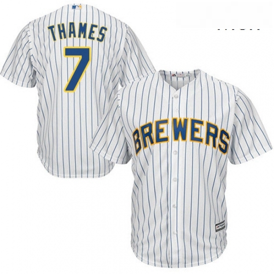 Mens Majestic Milwaukee Brewers 7 Eric Thames Replica White Alternate Cool Base MLB Jersey Mens Majestic Milwaukee Brewers 7 Eric Thames Replica White Alternate Cool Base MLB Jersey