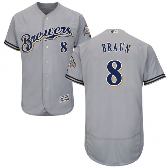 Mens Majestic Milwaukee Brewers 8 Ryan Braun Grey Road Flex Base Authentic Collection MLB Jersey Mens Majestic Milwaukee Brewers 8 Ryan Braun Grey Road Flex Base Authentic Collection MLB Jersey