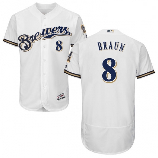 Mens Majestic Milwaukee Brewers 8 Ryan Braun White Alternate Flex Base Authentic Collection MLB Jersey Mens Majestic Milwaukee Brewers 8 Ryan Braun White Alternate Flex Base Authentic Collection MLB Jersey