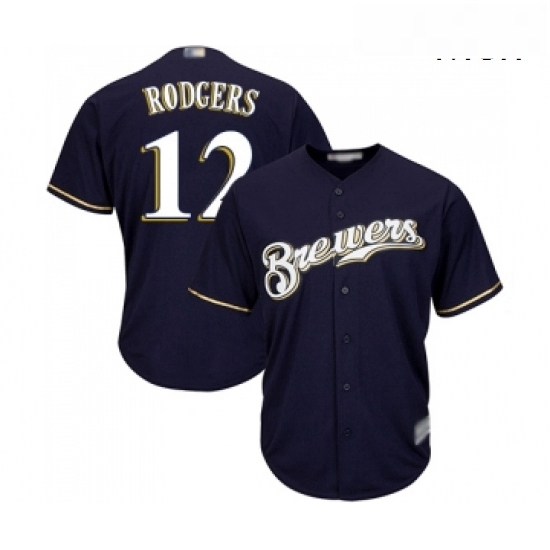 Mens Milwaukee Brewers 12 Aaron Rodgers Replica Navy Blue Alternate Cool Base Baseball Jersey Mens Milwaukee Brewers 12 Aaron Rodgers Replica Navy Blue Alternate Cool Base Baseball Jersey
