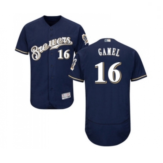 Mens Milwaukee Brewers 16 Ben Gamel Navy Blue Alternate Flex Base Authentic Collection Baseball Jersey Mens Milwaukee Brewers 16 Ben Gamel Navy Blue Alternate Flex Base Authentic Collection Baseball Jersey