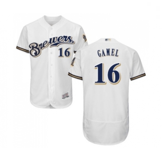 Mens Milwaukee Brewers 16 Ben Gamel White Alternate Flex Base Authentic Collection Baseball Jersey Mens Milwaukee Brewers 16 Ben Gamel White Alternate Flex Base Authentic Collection Baseball Jersey