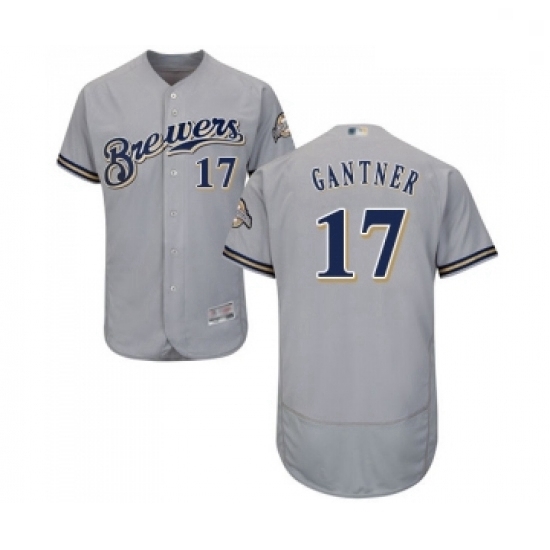 Mens Milwaukee Brewers 17 Jim Gantner Grey Road Flex Base Authentic Collection Baseball Jersey Mens Milwaukee Brewers 17 Jim Gantner Grey Road Flex Base Authentic Collection Baseball Jersey