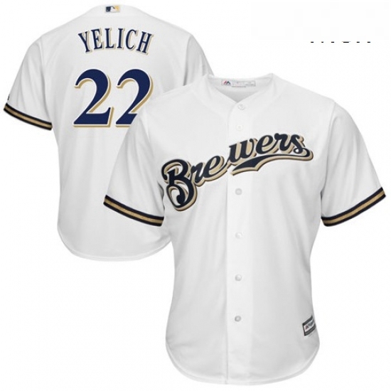Mens Milwaukee Brewers 22 Christian Yelich White New Cool Base Stitched MLB Jersey Mens Milwaukee Brewers 22 Christian Yelich White New Cool Base Stitched MLB Jersey