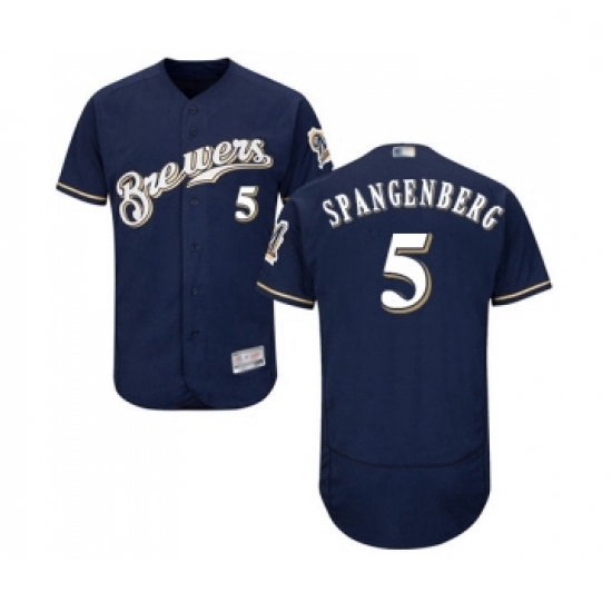 Mens Milwaukee Brewers 5 Cory Spangenberg Navy Blue Alternate Flex Base Authentic Collection MLB Jersey Mens Milwaukee Brewers 5 Cory Spangenberg Navy Blue Alternate Flex Base Authentic Collection MLB Jersey