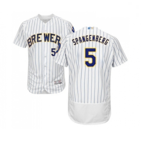 Mens Milwaukee Brewers 5 Cory Spangenberg White Home Flex Base Authentic Collection Baseball Jersey Mens Milwaukee Brewers 5 Cory Spangenberg White Home Flex Base Authentic Collection Baseball Jersey