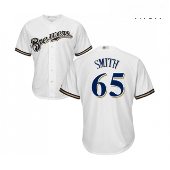 Mens Milwaukee Brewers 65 Burch Smith Replica White Alternate Cool Base Baseball Jersey Mens Milwaukee Brewers 65 Burch Smith Replica White Alternate Cool Base Baseball Jersey