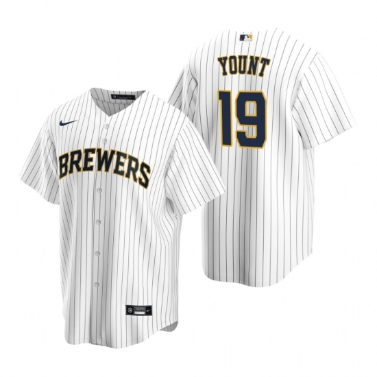Mens Nike Milwaukee Brewers 19 Robin Yount White Alternate Stitched Baseball Jerse Mens Nike Milwaukee Brewers 19 Robin Yount White Alternate Stitched Baseball Jerse